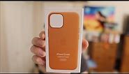 iPhone 13 mini golden brown leather case unboxing