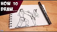 💪 How to draw a Karate fight - Martial arts 👊