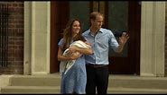Royal baby boy leaves hospital: William and Kate's first public appearance with new son - BBC News