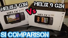 Humminbird Helix 7 G3N vs Helix 9 G2N - Side Imaging Comparison