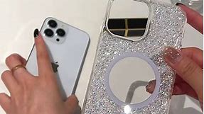 Cute Glitter for iPhone 15 Pro Max Case [Compatible with MagSafe] Magnetic Cover with Bling Sparkle for Women Girls [12FT Drop Protection] - Sparkle Silver