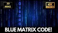The Matrix BLUE Binary Falling Rain Code Screensaver | 3 Hours Screensaver & Live Wallpaper HD 4K!
