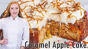 EASY Caramel Apple Cake Recipe - with apple butter!
