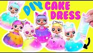LOL Surprise DIY Birthday Cake Dress Dolls! Crafts for Kids