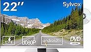 SYLVOX RV TV, 22 inches 12/24V 1080P Full HD Small Android Smart TV, Built-in APP Store, Support WiFi Bluetooth, for Car Home Camper Truck Boat(Limo Series, 2023)
