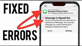 How to Fix Message Failed to Send iPhone | iMessage is Signed Out error [Fixed].