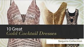10 Great Gold Cocktail Dresses Sequins Collection