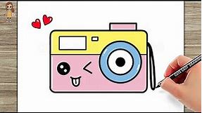 How to Draw a Cute Camera Easy for KIDS step by step @CuteEasyDrawings