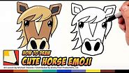 How to Draw a Cute Horse Emoji for Beginners Step by Step | BP