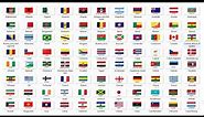 GAMBAR BENDERA NEGARA SELURUH DUNIA, LENGKAP/ COUNTRY NAMES AND FLAGS IN THE WORK