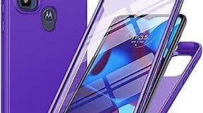 PUJUE for Motorola Moto-G Pure Phone Case: G Play 2023 | G Power 2022 Silicone Matte Case 360 Full Protection - Rugged Bumper Shockproof Drop Protective TPU Cell Phone Cover Woman Men (Purple)