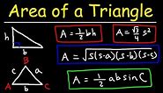 Area of a Triangle, Given 3 Sides, Heron's Formula