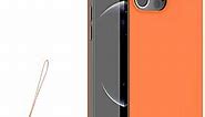 Slim Borderless for iPhone 14 Pro Phone Case 6.1"(2022) Ultra-Thin Lightweight Frameless Matte Hard PC Cover Case with Pull Ring Shockproof Non Slip Rope,Suppor Wireless Charging-Orange