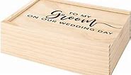 Koyal Wholesale Engraved To My Groom On Our Wedding Day Keepsake Box, 4 x 6 -inch, Natural Wood, Photo Box, Memory Box, Memory Chest, For 4 x 6-inch Photos, Heirlooms, Love Notes