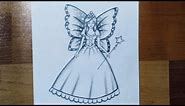 How to draw fairy with wings 🧚‍♀️| Princess drawing with wings| Step by step