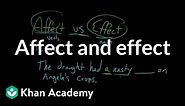 Affect and effect | Frequently confused words | Usage | Grammar