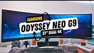 Samsung 57" G95NC Odyssey Neo G9 Dual 4K Monitor Unboxing - An Incredible Massive Display