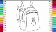 Beautiful Backpack Coloring Pages, Back to School Coloring Book