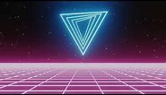 Synthwave Background Video, Retro 80s Abstract Triangle Star Motion Background | Free Stock Footage