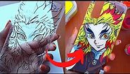 Anime phone case (Painting) tutorial - Rengoku | Demon Slayer |