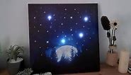LED lighted on starry wall art