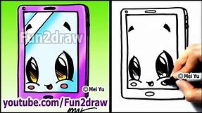 Smartphone - How to Draw a Cute Cartoon Mobile phone (Back to School) | Fun2draw Online Art Classes