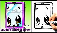 Smartphone - How to Draw a Cute Cartoon Mobile phone (Back to School) | Fun2draw Online Art Classes