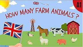 How many ? Farm Animals ESL English