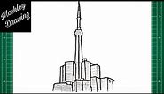 How to Draw The CN Tower Step by Step