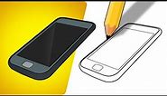 How to Draw Mobile Phone - Step by Step!