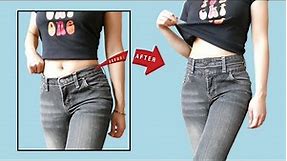 DIY Low Rise Jeans to High waisted Jeans step by step Tutorial | Turning Low Waist Jean Highwaisted