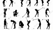 Female Golfers Silhouette Collection Golf Player Stock Vector (Royalty Free) 2392714465 | Shutterstock