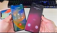 Apple iPhone X vs Samsung Galaxy S21 Ultra 5G incoming & outgoing calls