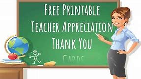 Teacher Appreciation Week 2018 : Free Printable Teacher Appreciation Thank You Cards