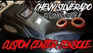 CHEVY SILVERADO CUSTOM CENTER CONSOLE IN FIBERGLASS AND LEATHER - FOR AIR RIDE AND RADIO
