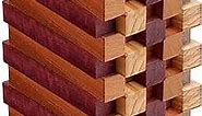 Qilery 50 Pcs Exotic Wood Pen Blanks Pen Turning Supplies DIY Crafts Pen Turning Kit, Black Walnut, Cherrywood, Peltogyne, Zebrawood, Bubinga, 10 of Each Wood Type for DIY Crafts, 5 x 3/4 x 3/4 Inch