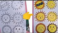 Sun different face emoji 🌞🌞 || Easy draw cute things for kids 😉