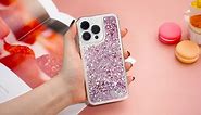 Caka [3 in 1] Case for iPhone 15 Pro, iPhone 15 Pro Phone Case with Screen Protector & Camera Protector Glitter Bling Sparkle for Women Girls Liquid Floating Quicksand for 15 Pro Case - Gold
