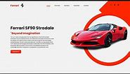 Ferrari Landing Page Website Design with HTML & CSS | Step By Step Web Design Tutorial