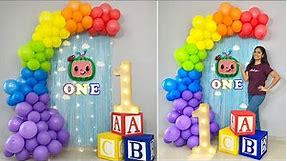 Cocomelon Theme Balloon Backdrop for first Birthday