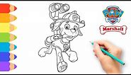 How to Draw Paw Patrol The Movie 🐾 Drawing Paw Patrol Marshall