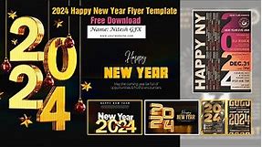 2024 New Year Flyer Template Free Download || Nitesh GFX ||