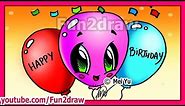 How to Draw Easy Cute Things - Happy Birthday Balloons - Fun2draw | Learn from Home Online Art Class
