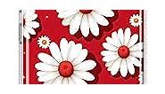 MUNDAZE - for Samsung Galaxy S10 Cute White Red Daisies Polkadots Case Slim Hybrid Shockproof Hard Shell Soft TPU Heavy Duty Protective Phone Cover