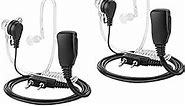 TOMSENN 2-Pin Covert Acoustic Tube Walkie Talkie Earpiece – Two Way Radio Earpiece with a PTT Mic - Compatible with Walkie Talkie Headset Brands (Kenwood, Puxing, Wouxun) – Pack of 2