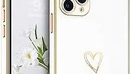BENTOBEN iPhone 11 Pro Max Cases, Slim Fit TPU Cover with Cute Heart Design for Women Girls Boys Men, Raised Bumpers, Shockproof Luxury Protective Phone Case for Apple iPhone 11 Pro Max 6.5", White
