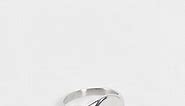 ASOS DESIGN waterproof stainless steel signet ring in silver tone  | ASOS