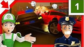 Police car race for children. Sergeant Cooper Police for children. Cartoon Police officer. Policeman