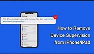 How to Remove Device Supervision from iPhone/iPad