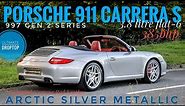 Porsche 911 Carrera S 997 Gen 2 Cabriolet in Arctic Silver with Special Order Red Extended Leather